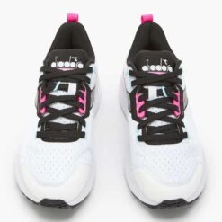 Diadora Women's Vigore 2 Running Shoe - White/Pink Fluo/Black - Regular (B) -PeakStride Sports Sales 101.179072 C6034 50 HR