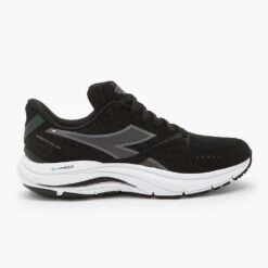 Diadora Women's Mythos Blushield Vortice 8 Running Shoe - Black/White-Regular (B)