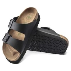 Birkenstock Arizona Platform Vegan - Birko Flor Black- Medium/Narrow 10 Birkenstock Arizona Platform Vegan - Birko Flor Black- Medium/Narrow -PeakStride Sports Sales 1018520 sole