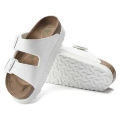 Birkenstock Arizona Platform Vegan - White- Medium/Narrow -PeakStride Sports Sales 1018581 sole