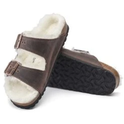 Birkenstock Arizona Shearling Sandal - Habana Natural- Medium/Narrow -PeakStride Sports Sales 1021049 sole