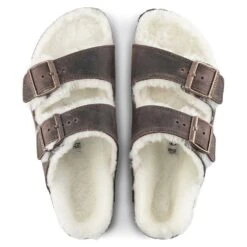 Birkenstock Arizona Shearling Sandal - Habana Natural- Medium/Narrow -PeakStride Sports Sales 1021049 top