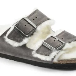 Birkenstock Arizona Shearling Sandals - Iron Natural- Medium/Narrow 12 Birkenstock Arizona Shearling Sandals - Iron Natural- Medium/Narrow -PeakStride Sports Sales 1021067 detail 1