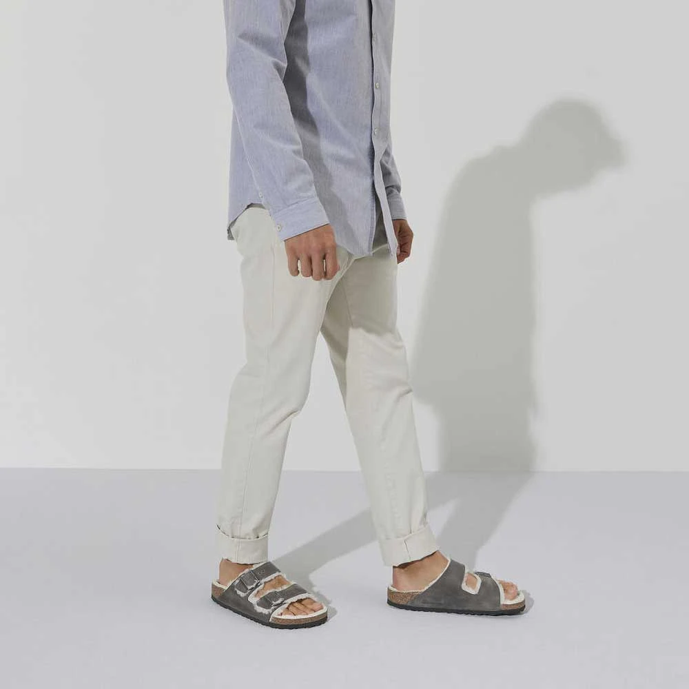 Birkenstock Arizona Shearling Sandals - Iron Natural- Medium/Narrow 6 Birkenstock Arizona Shearling Sandals - Iron Natural- Medium/Narrow - Image 6