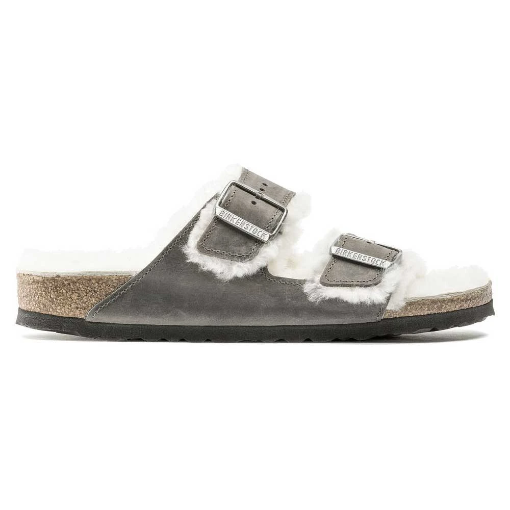 Birkenstock Arizona Shearling Sandals - Iron Natural- Medium/Narrow 2 Birkenstock Arizona Shearling Sandals - Iron Natural- Medium/Narrow - Image 2
