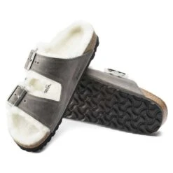 Birkenstock Arizona Shearling Sandals - Iron Natural- Medium/Narrow 14 Birkenstock Arizona Shearling Sandals - Iron Natural- Medium/Narrow -PeakStride Sports Sales 1021067 sole