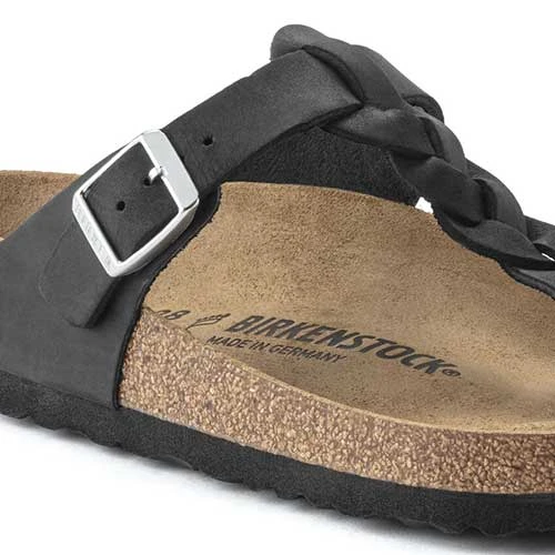 Birkenstock Gizeh Braid Suede Black Oil Leather- Regular/Wide 3 Birkenstock Gizeh Braid Suede Black Oil Leather- Regular/Wide - Image 3