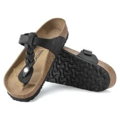 Birkenstock Gizeh Braid Suede Black Oil Leather- Regular/Wide 11 Birkenstock Gizeh Braid Suede Black Oil Leather- Regular/Wide -PeakStride Sports Sales 1021349 sole