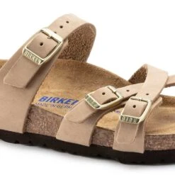 Birkenstock Women's Franca Nubuck Soft Footbed - Sandcastle- Regular/Wide -PeakStride Sports Sales 1022956 detail 1