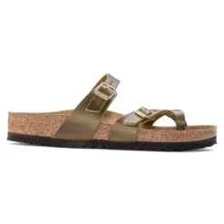 Birkenstock Women's Mayari Oiled Leather Sandal- Green Olive- Regular/Wide -PeakStride Sports Sales 1023209 side
