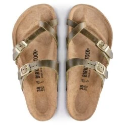 Birkenstock Women's Mayari Oiled Leather Sandal- Green Olive- Regular/Wide -PeakStride Sports Sales 1023209 top