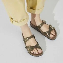 Birkenstock Women's Franca Cork Green Olive Oiled Leather Sandal - Regular/Wide 10 Birkenstock Women's Franca Cork Green Olive Oiled Leather Sandal - Regular/Wide -PeakStride Sports Sales 1023310 f closeup f