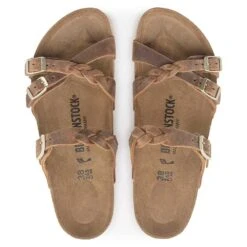 Birkenstock Women's Franca Oiled Leather Sandal - Cognac - Regular/Wide -PeakStride Sports Sales 1024052 top