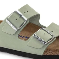 Birkenstock Women's Arizona Nubuck - Matcha- Medium/Narrow -PeakStride Sports Sales 1024116 detail 1