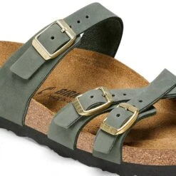 Birkenstock Women's Franca Nubuck Sandal - Thyme - Regular/Wide -PeakStride Sports Sales 1025725 detail 1