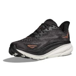 Hoka Women's Clifton 9 Running Shoe - Black/Copper - Wide (D) -PeakStride Sports Sales 1127896 BCPPR 3