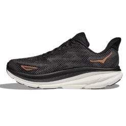 Hoka Women's Clifton 9 Running Shoe - Black/Copper - Wide (D) -PeakStride Sports Sales 1127896 BCPPR 8