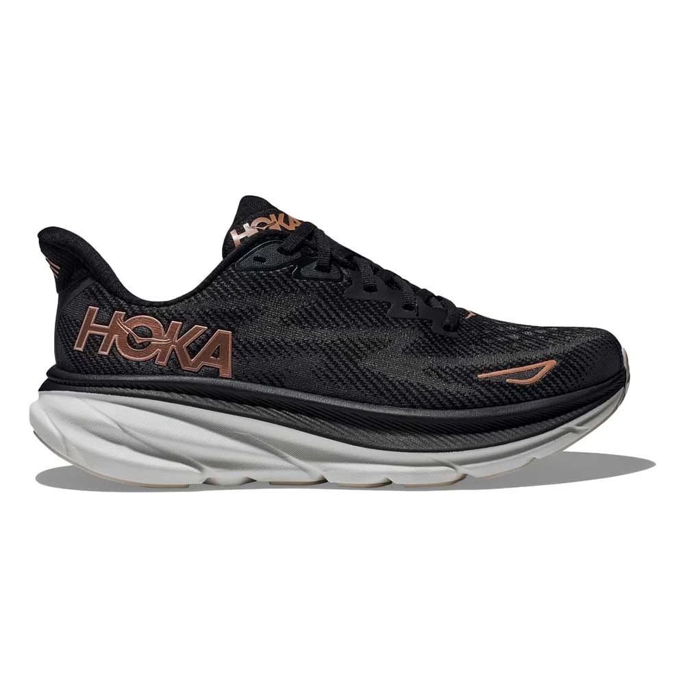 Hoka Women's Clifton 9 Running Shoe - Black/Rose Gold - Regular (B) 1 Hoka Women's Clifton 9 Running Shoe - Black/Rose Gold - Regular (B)