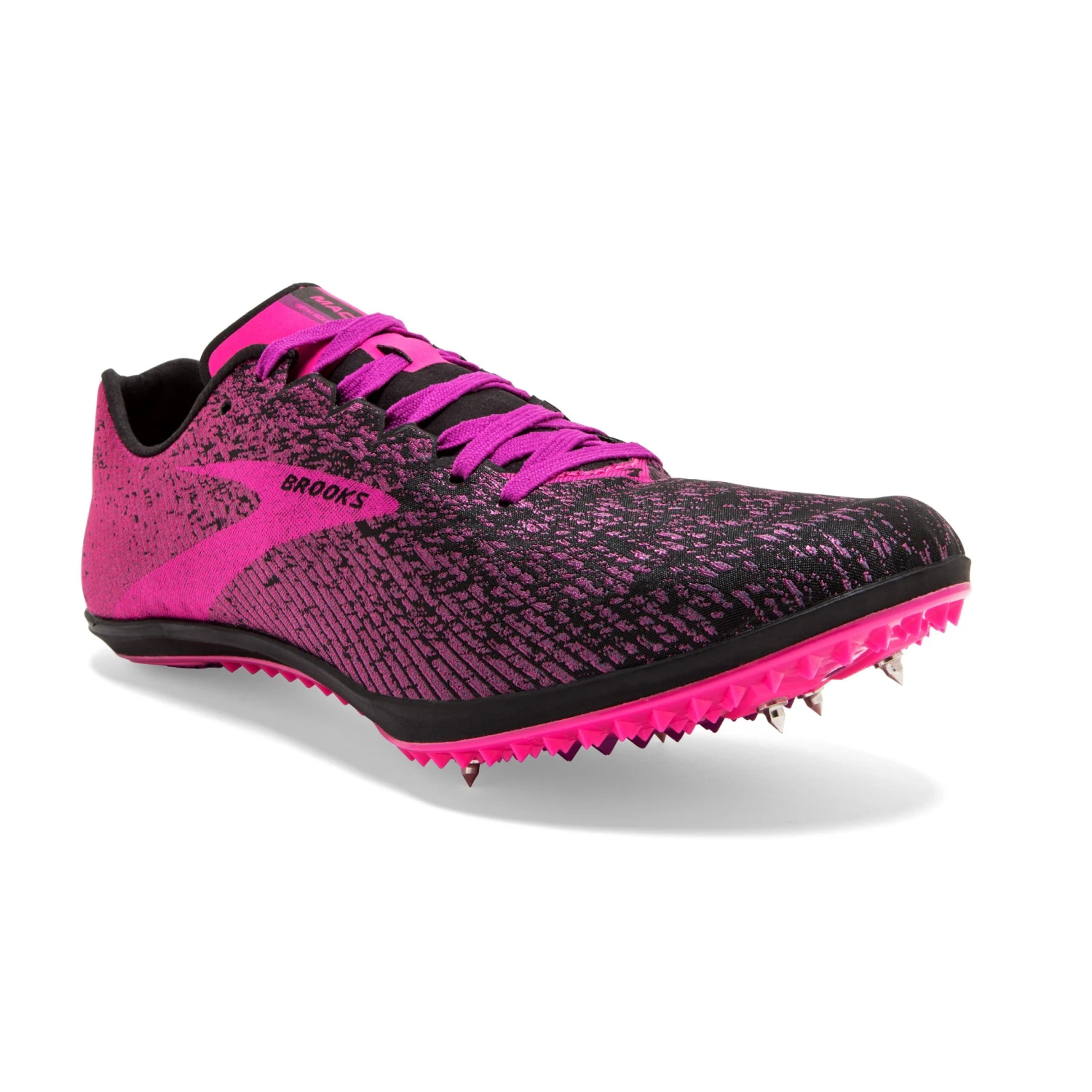 BROOKS Women's Mach 19 Track Spike - Black/Hollyhock/Pink- Regular (B) 3 BROOKS Women's Mach 19 Track Spike - Black/Hollyhock/Pink- Regular (B) - Image 3