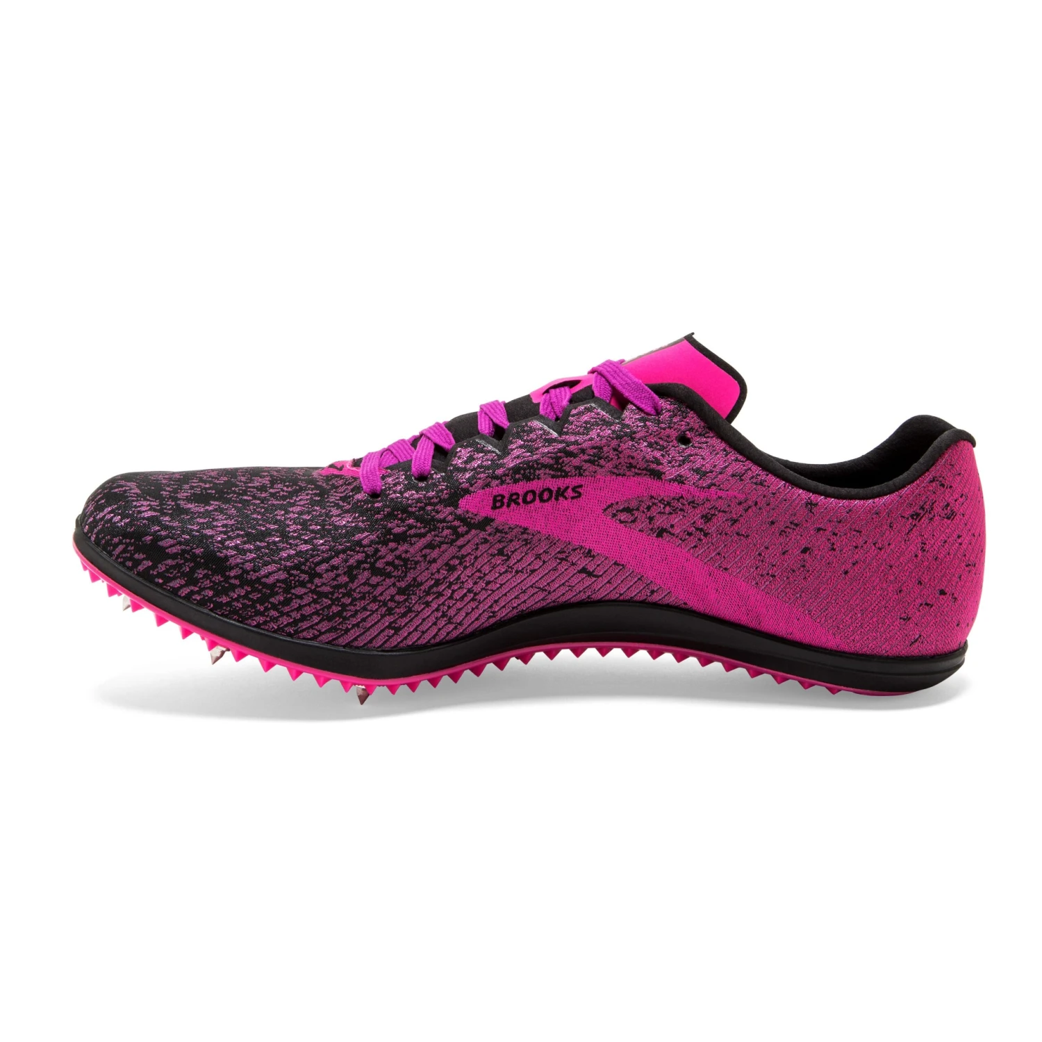 BROOKS Women's Mach 19 Track Spike - Black/Hollyhock/Pink- Regular (B) 2 BROOKS Women's Mach 19 Track Spike - Black/Hollyhock/Pink- Regular (B) - Image 2