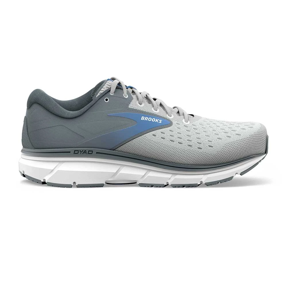 BROOKS Women's Dyad 11 Running Shoe - Grey/White/Blue - Extra Wide (2E) 1 BROOKS Women's Dyad 11 Running Shoe - Grey/White/Blue - Extra Wide (2E)