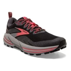 BROOKS Women's Cascadia 16 GoreTEX Trail Running Shoe - Black/Blackened Pearl/Coral - Regular (B) -PeakStride Sports Sales 120364 071 A Cascadia 16 GTX