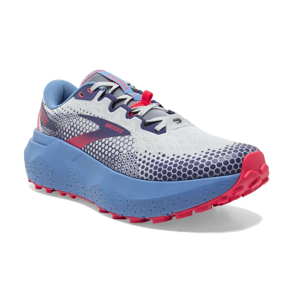 BROOKS Women's Caldera 6 Trail Running Shoe- Oyster/Blissful Blue/Pink - Regular (B) 2 BROOKS Women's Caldera 6 Trail Running Shoe- Oyster/Blissful Blue/Pink - Regular (B) - Image 2