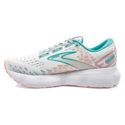 BROOKS Women's Glycerin 20 Running Shoe- Oyster/Latigo Bay/Coral - Wide (D) -PeakStride Sports Sales 120369 061 M Glycerin 20