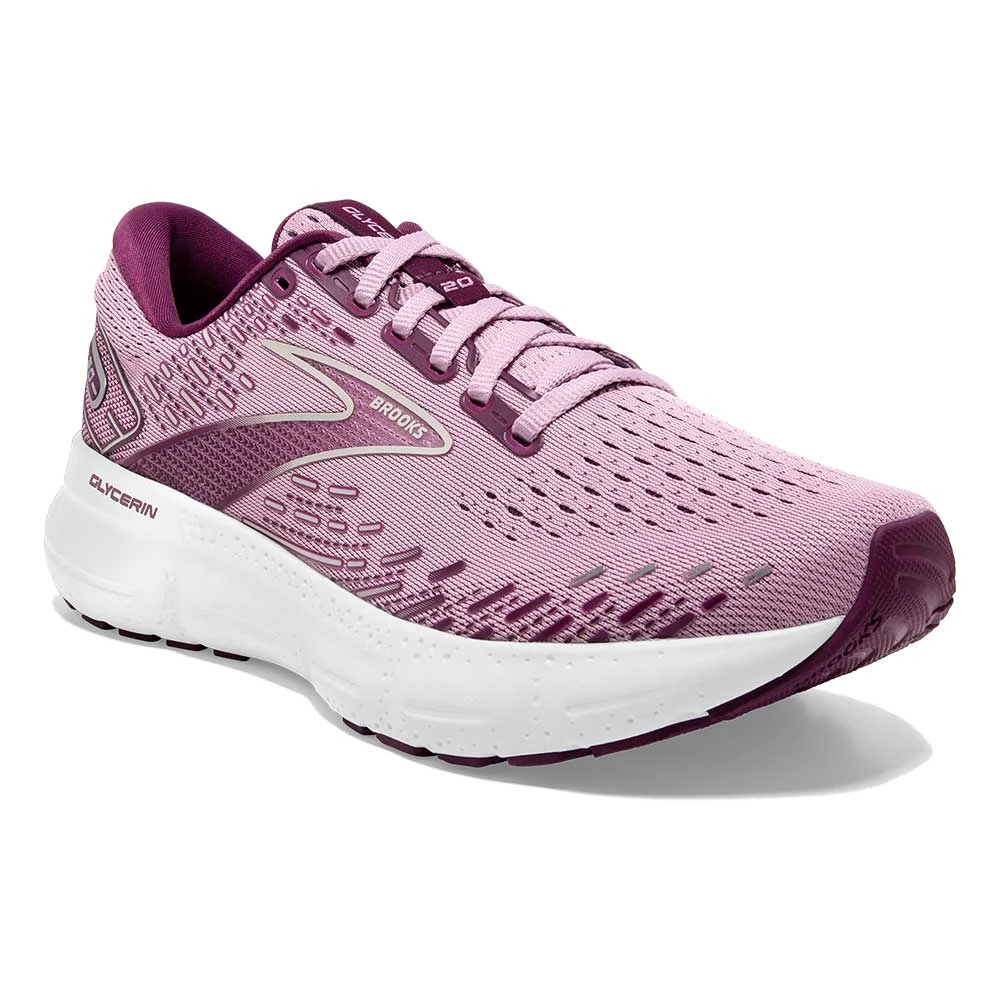 BROOKS Women's Glycerin 20 Running Shoe - Mauve/Grape Wine/Grey - Regular (B) 2 BROOKS Women's Glycerin 20 Running Shoe - Mauve/Grape Wine/Grey - Regular (B) - Image 2