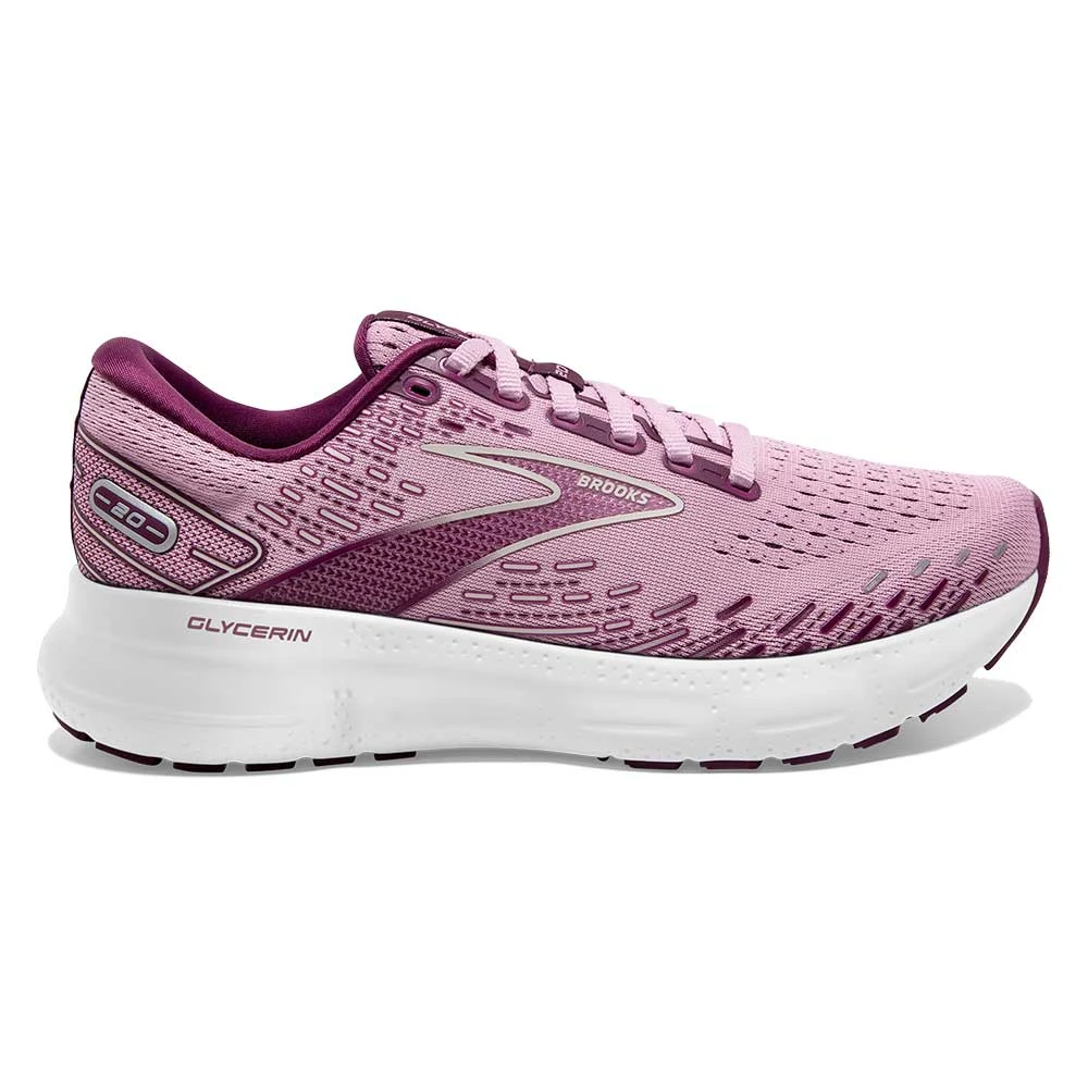 BROOKS Women's Glycerin 20 Running Shoe - Mauve/Grape Wine/Grey - Regular (B) 1 BROOKS Women's Glycerin 20 Running Shoe - Mauve/Grape Wine/Grey - Regular (B)