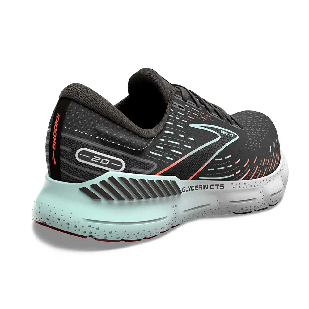 BROOKS Women's Glycerin GTS 20 Running Shoe - Black/Red/Opal - Regular (B) 4 BROOKS Women's Glycerin GTS 20 Running Shoe - Black/Red/Opal - Regular (B) - Image 4