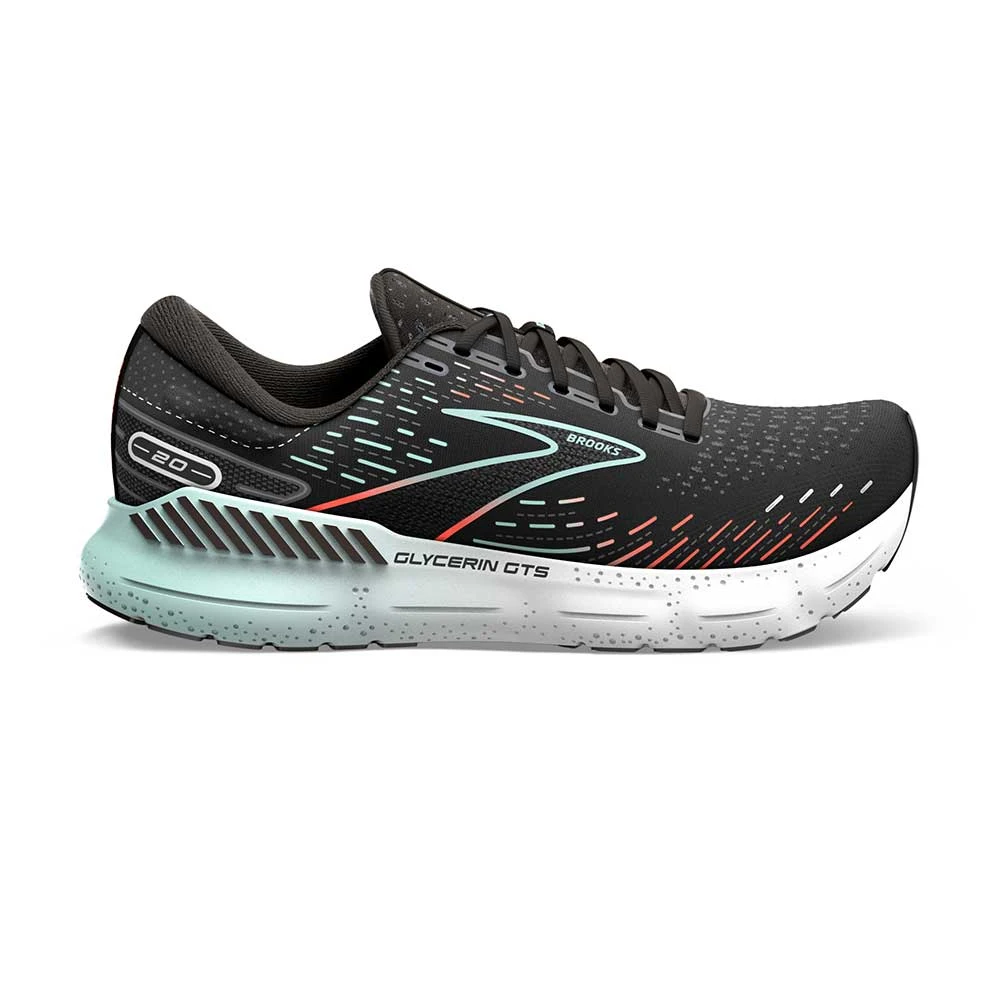 BROOKS Women's Glycerin GTS 20 Running Shoe - Black/Red/Opal - Regular (B) 1 BROOKS Women's Glycerin GTS 20 Running Shoe - Black/Red/Opal - Regular (B)