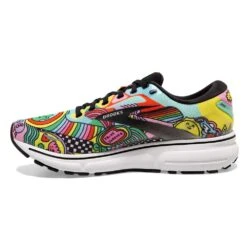 BROOKS Women's Ghost 15 Run Proud Running Shoe- Black/White/Multi- Regular (B) -PeakStride Sports Sales 120380 058 M Ghost 15