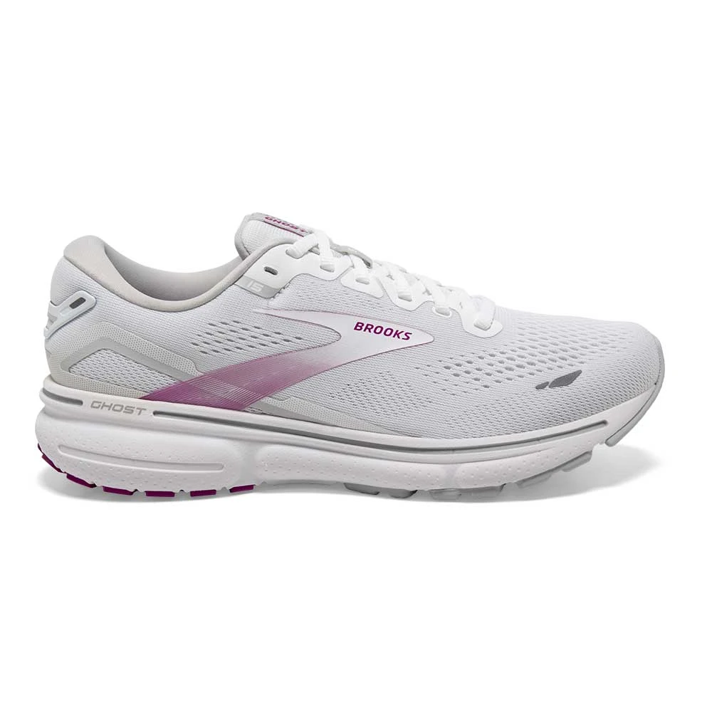 BROOKS Women's Ghost 15 - White/Oyster/Viola 1 BROOKS Women's Ghost 15 - White/Oyster/Viola