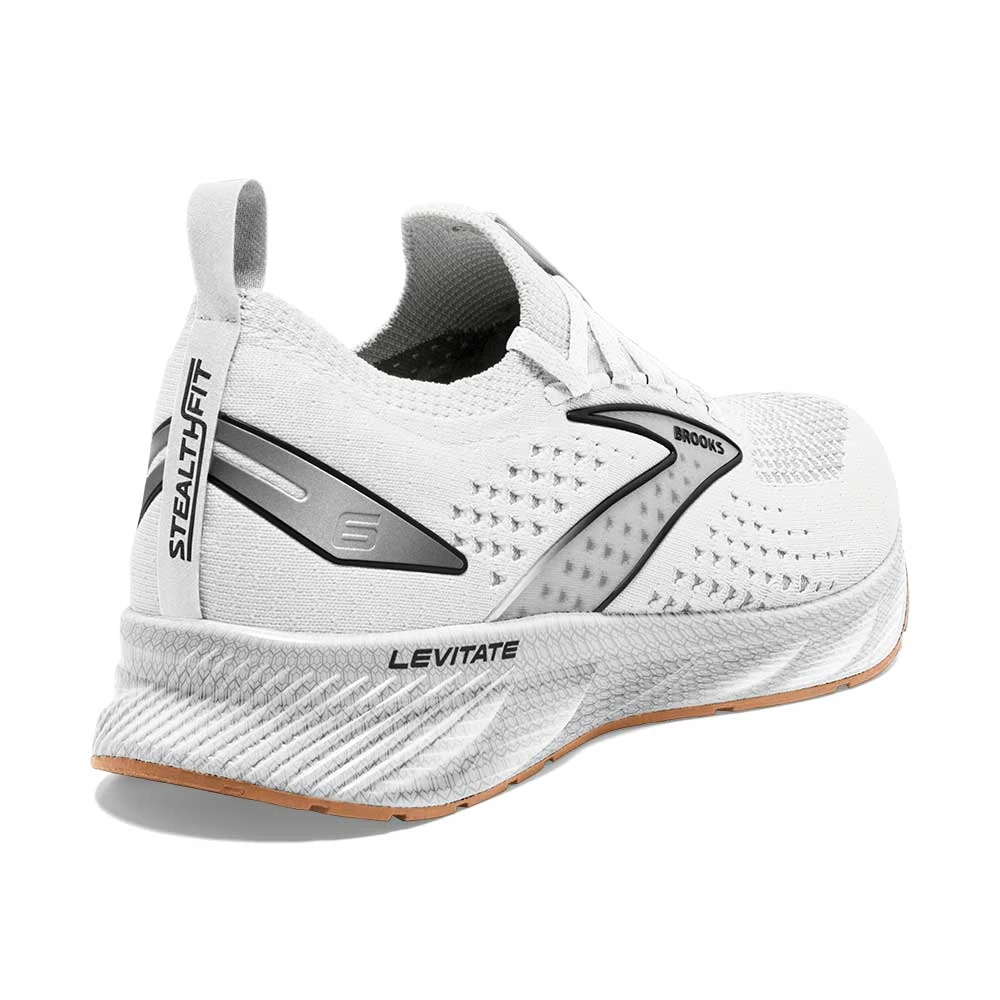 BROOKS Women's Levitate StealthFit 6 Running Shoe- White/Bran- Regular (B) 5 BROOKS Women's Levitate StealthFit 6 Running Shoe- White/Bran- Regular (B) - Image 5