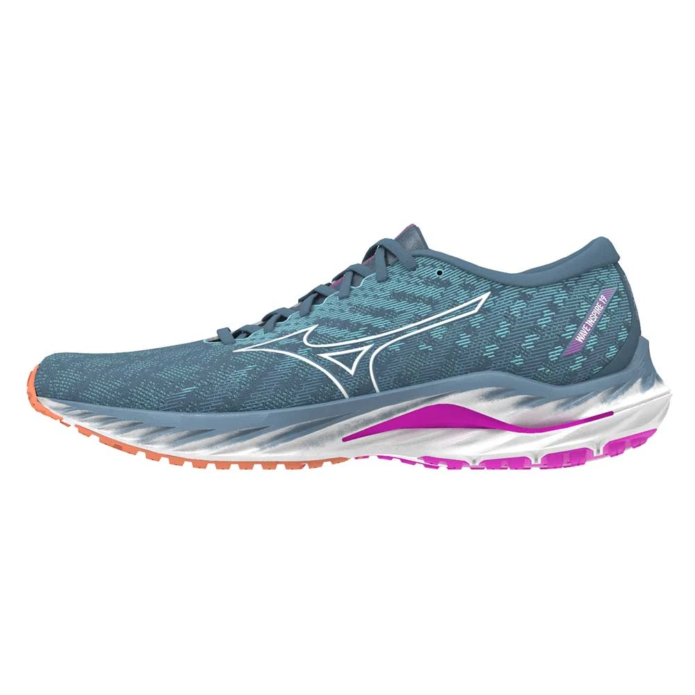Mizuno Women's Wave Inspire 19 Running Shoe- Provincial Blue/White- Wide (D) 2 Mizuno Women's Wave Inspire 19 Running Shoe- Provincial Blue/White- Wide (D) - Image 2