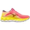 Mizuno Women's Wave Sky 7 Running Shoe - High/Vis Pink/Ombre Blue - Regular (B)