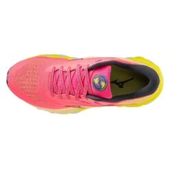 Mizuno Women's Wave Sky 7 Running Shoe - High/Vis Pink/Ombre Blue - Regular (B) -PeakStride Sports Sales 411413 1VRE 04