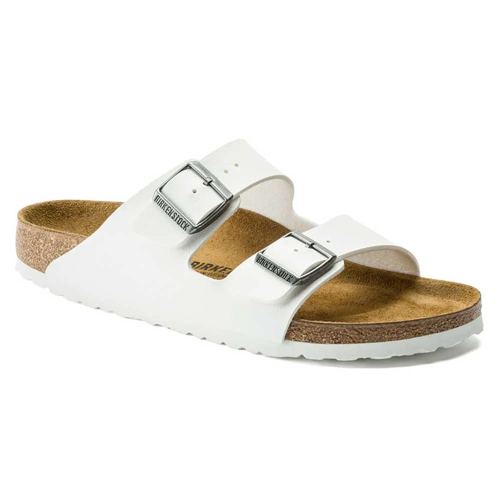 Birkenstock Women's Arizona Birko Flor Sandal- White- Medium/Narrow 1 Birkenstock Women's Arizona Birko Flor Sandal- White- Medium/Narrow