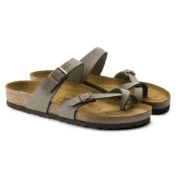 Birkenstock Mayari Cork Stone Birko-Flor Nubuck Sandal- Regular/Wide -PeakStride Sports Sales 71071 pair
