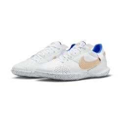 Unisex Nike Streetgato IC Soccer Shoes- White/Metallic Gold/Hyper Royal - Regular (D) -PeakStride Sports Sales AURORA DC8466 174 PHCFH001 2000