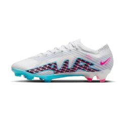 Nike Unisex Zoom Mercurial Vapor 15 Elite FG Soccer Cleats - White/Baltic Blue/Pink Blast - Regular (D) -PeakStride Sports Sales AURORA DJ4978 146 PHSLH001 2000