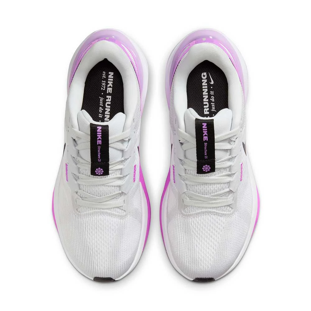 Women's Nike Air Zoom Structure 25 Running Shoe - White/Black-Pure Platinum-Fuchsia Dream- Regular (B) 4 Women's Nike Air Zoom Structure 25 Running Shoe - White/Black-Pure Platinum-Fuchsia Dream- Regular (B) - Image 4