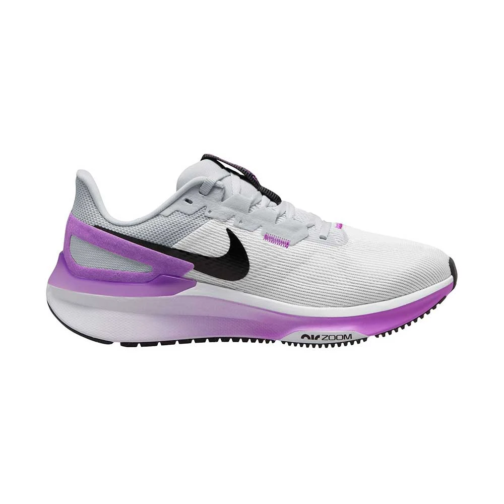 Women's Nike Air Zoom Structure 25 Running Shoe - White/Black-Pure Platinum-Fuchsia Dream- Regular (B) 1 Women's Nike Air Zoom Structure 25 Running Shoe - White/Black-Pure Platinum-Fuchsia Dream- Regular (B)