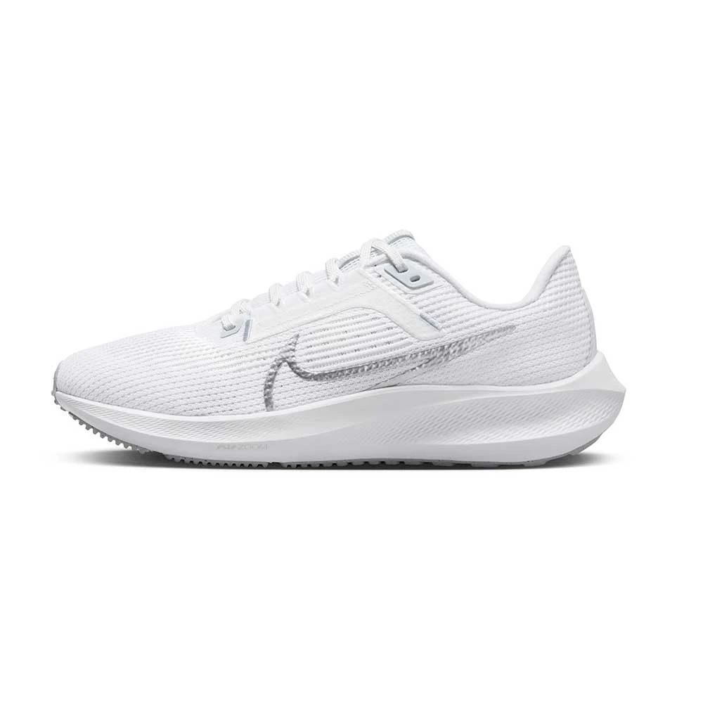 Nike Women's Air Zoom Pegasus 40 Running Shoe- White/Metallic Silver/Pure Platinum- Regular (B) 3 Nike Women's Air Zoom Pegasus 40 Running Shoe- White/Metallic Silver/Pure Platinum- Regular (B) - Image 3