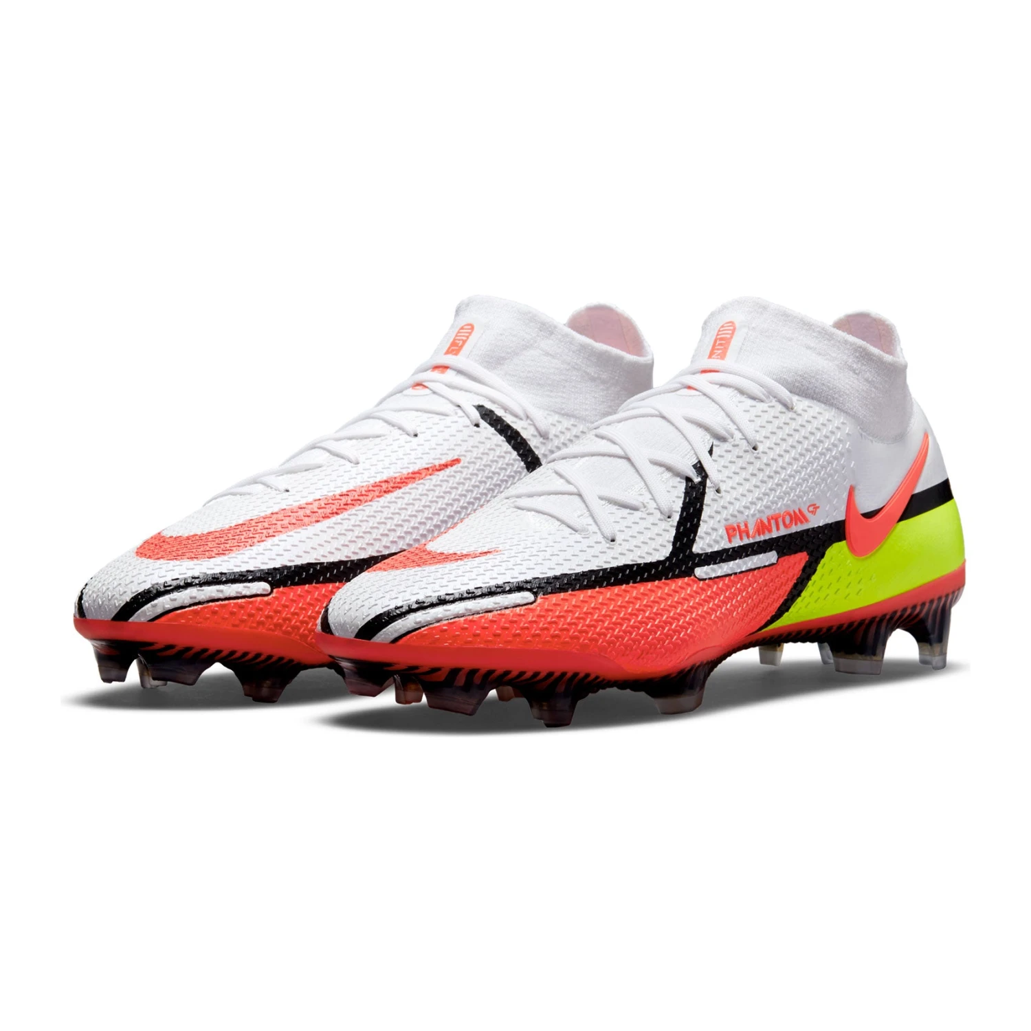 Nike Unisex Phantom GT2 Elite Dynamic Fit FG Soccer Shoes - White/Bright Crimson/Volt - Regular (D) 4 Nike Unisex Phantom GT2 Elite Dynamic Fit FG Soccer Shoes - White/Bright Crimson/Volt - Regular (D) - Image 4