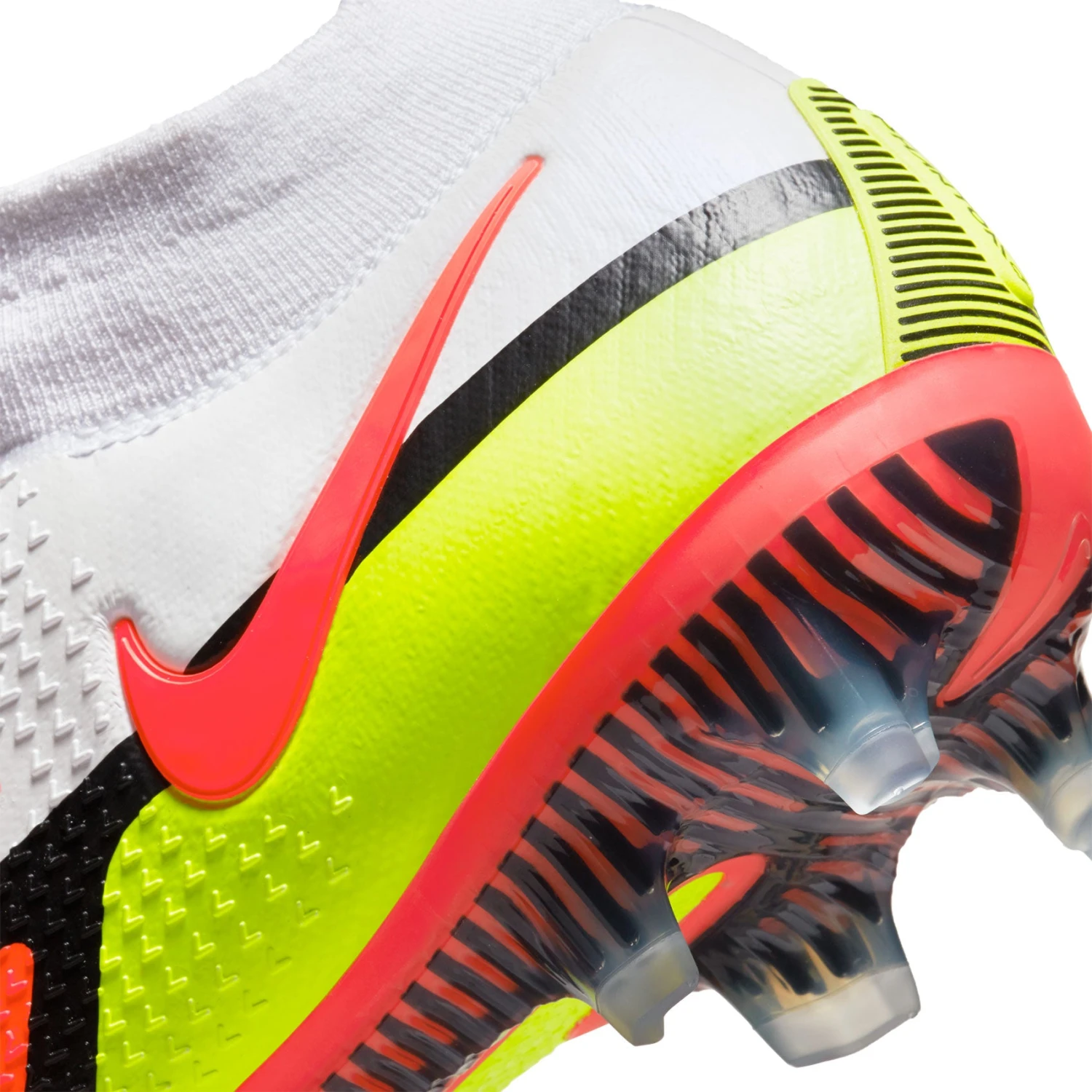 Nike Unisex Phantom GT2 Elite Dynamic Fit FG Soccer Shoes - White/Bright Crimson/Volt - Regular (D) 8 Nike Unisex Phantom GT2 Elite Dynamic Fit FG Soccer Shoes - White/Bright Crimson/Volt - Regular (D) - Image 8