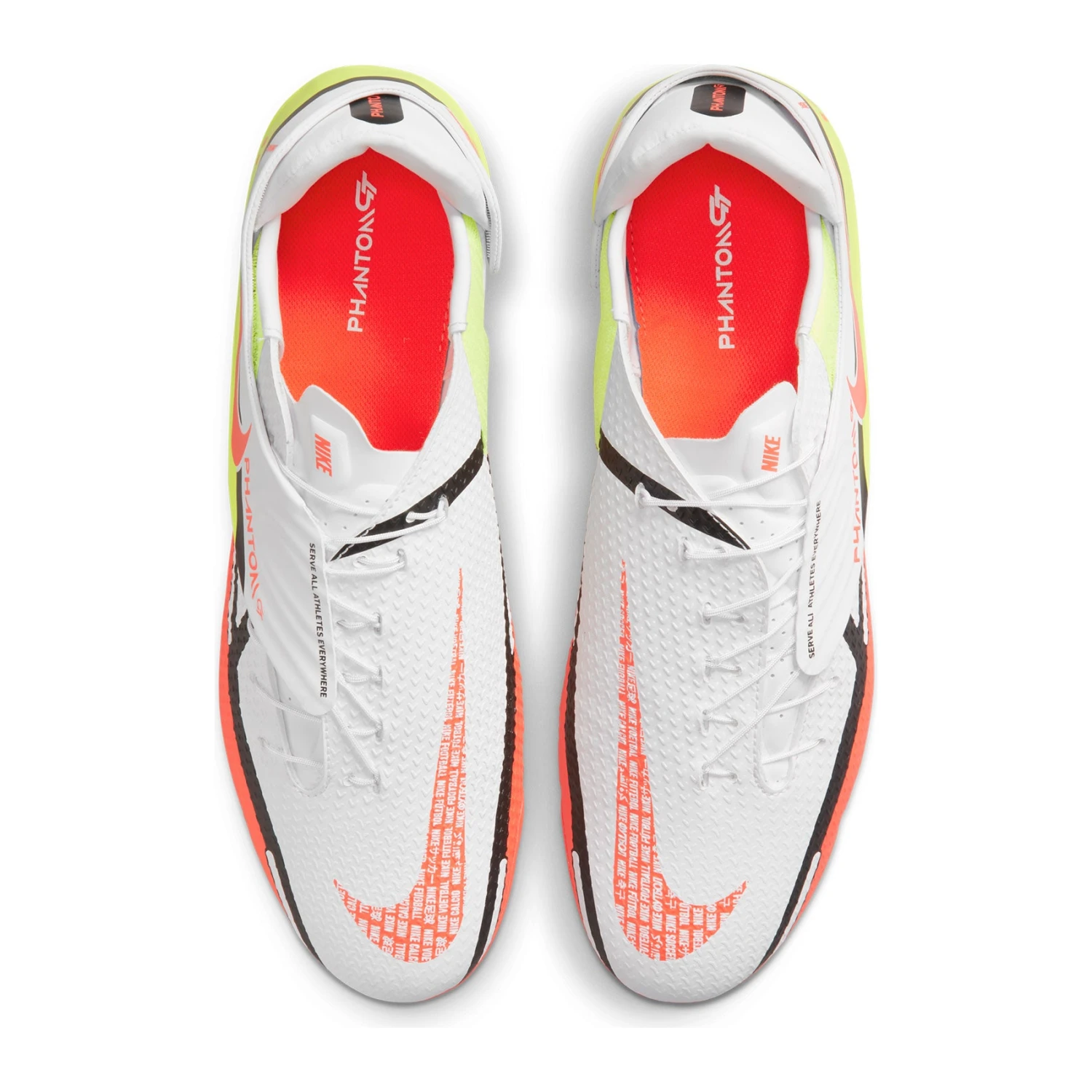 Nike Unisex Phantom GT2 Academy Flyease FG/MG Soccer Shoe - White/Bright Crimson/Volt 5 Nike Unisex Phantom GT2 Academy Flyease FG/MG Soccer Shoe - White/Bright Crimson/Volt - Image 5