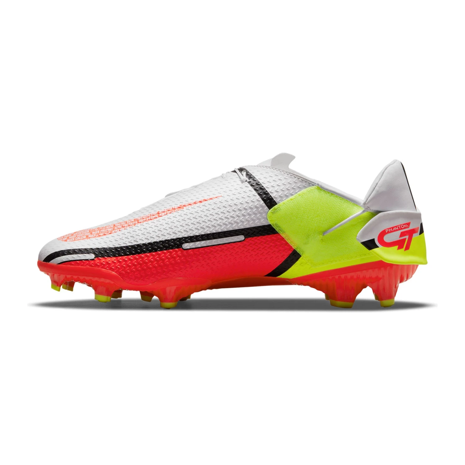 Nike Unisex Phantom GT2 Academy Flyease FG/MG Soccer Shoe - White/Bright Crimson/Volt 2 Nike Unisex Phantom GT2 Academy Flyease FG/MG Soccer Shoe - White/Bright Crimson/Volt - Image 2