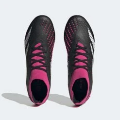 ADIDAS Unisex Predator Accuracy 2 FG Soccer Shoe - Core Black/Ftwr White/Team Shock Pink 2 - Regular (D) -PeakStride Sports Sales GW4586 upper
